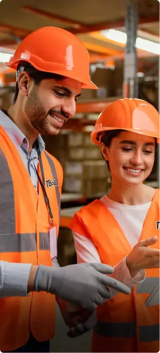 Construction team collaborating